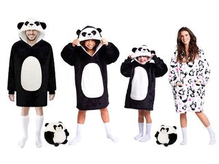 Obrázek 1 produktu Deka hřejivá mikinová s kapucí Panda Cozy Noxxiez CH367, teenageři a dospělí