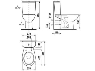 Obrázek 1 produktu WC kombi Jika Basic, dual splach., zadní, včetně wc sedátka
