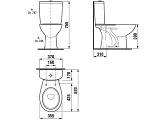 Obrázek 1 produktu WC kombi Jika Basic, dual splach., spodní, včetně wc sedátka