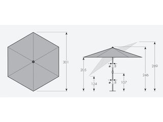 Obrázek 9 produktu Slunečník Life 305 Lift woodstyle greige