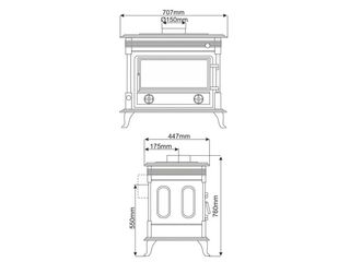 Obrázek 1 produktu Kamna litinová NORDFLAM Asti, černá, 10kW