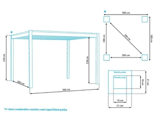Obrázek 8 produktu Pergola bioklimatická MARIMEX 3X3m, hliník ocel