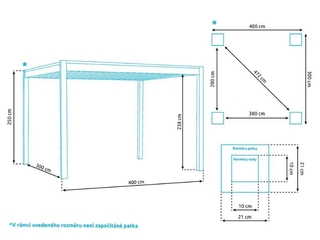 Obrázek 10 produktu Pergola bioklimatická MARIMEX 3X4m, hliník ocel