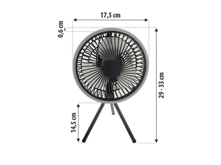 Obrázek 6 produktu Stolní ventilátor nabíjecí USB + světlo, šedá