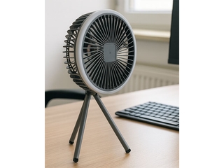 Obrázek 7 produktu Stolní ventilátor nabíjecí USB + světlo, šedá