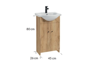 Obrázek 1 produktu Skříňka s umyvadlem Venus 50, 50x85x41, dekor zlatý dub
