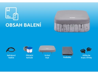 Obrázek 15 produktu Bazén vířivý MARIMEX AQUAMAR P6002 - laminované PVC šedé dřevo- čtverec pro 4-6 osob