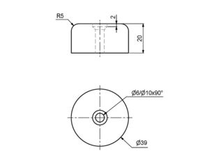 Obrázek 1 produktu Kluzák pr. 40x20mm, plast, černý