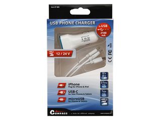 Obrázek 4 produktu Nabíječka telefonu USB 3in1 (micro USB, iPhone, USB C)