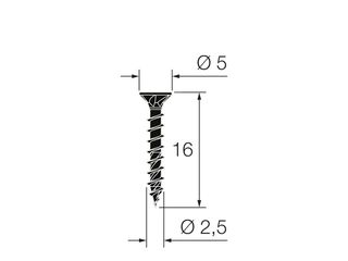 Obrázek 1 produktu Vruty pro klavírové závěsy 2,5x16mm, Black Edition, 40 ks