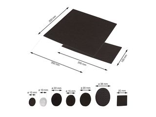 Obrázek 4 produktu Sada filcových podložek EVA a tlumičů dvířek, černá, 99 ks
