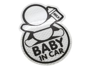 Obrázek 1 produktu Dekor samolepící BABY IN CAR stříbrný