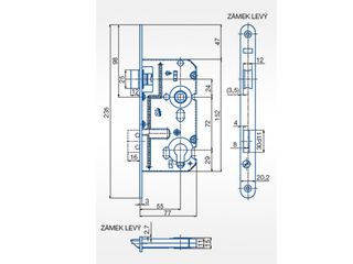 Obrázek 1 produktu Zámek zadlabávací K221 Pravý 72/77PZ