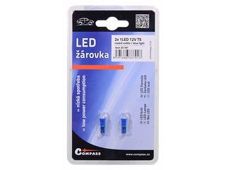 Obrázek 1 produktu Žárovka 1LED 12V T5 modrá 2ks