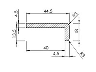 Obrázek 1 produktu Lišta tvaru L 14x40mm, délka 240cm