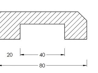 Obrázek 1 produktu Práh s drážkou buk, 2,5x8cm, délka 60cm (+ 1-2cm na přesný dořez)