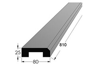 Obrázek 2 produktu Práh s drážkou buk, 2,5x8cm, délka 80cm (+ 1-2cm na přesný dořez)