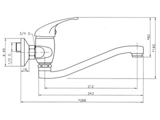 Obrázek 1 produktu Baterie Titania Iris nástěnná 100, ploché ramínko S, chrom
