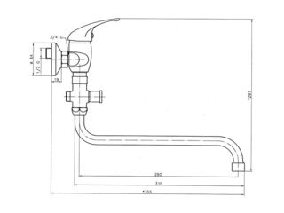 Obrázek 1 produktu Baterie Titania Iris paneláková nástěnná 100 mm chrom