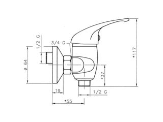 Obrázek 1 produktu Baterie Titania Iris sprchová bez příslušenství 100 mm chrom