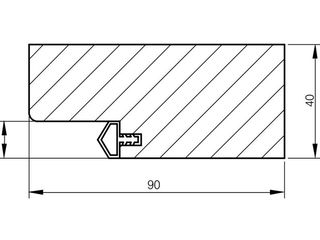 Obrázek 4 produktu Zárubeň rámová s těsněním sukatá tl.40mm, borovice, OS/U.60L (pro ostě. 90mm)