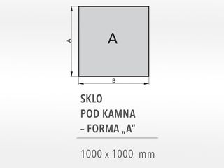 Obrázek 1 produktu Sklo pod kamna typ A, 6x1000x1000mm