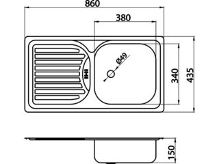Obrázek 2 produktu Dřez DR43/86 nerez s odkapávací plochou