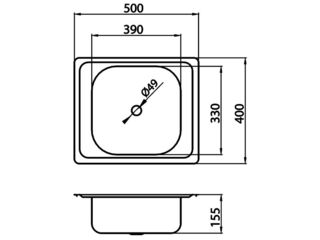 Obrázek 2 produktu Dřez DR40/50 nerez 40x50