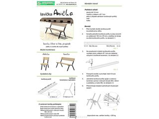 Obrázek 3 produktu Lavičková kovová konstrukce s opěradlem 64x84cm, lakovaná prášková barva