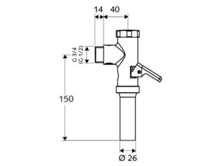 Obrázek 1 produktu Ventil tlakový WC Schell 3/4, chrom