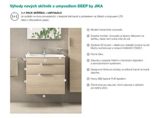 Obrázek 1 produktu Skříňka s umyvadlem Deep by Jika 55, 2x zásuvka, pack, jasan