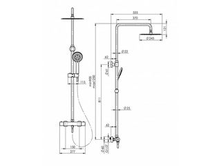 Obrázek 2 produktu Sloup sprchový Thermoking s termo baterií, černý