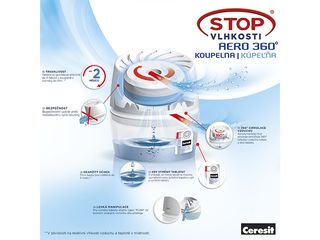 Obrázek 1 produktu Ceresit Stop vlhk. Aero360° přístroj koupelna +tableta neutrální 450g