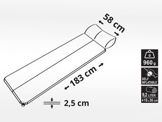 Obrázek 4 produktu Karimatka samonafukovací 183x58x2,5cm s polštářem NAVY