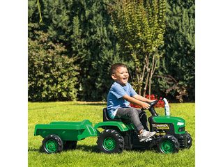 Obrázek 3 produktu Traktor dětský šlapací s vlečkou, zelený
