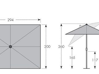 Obrázek 2 produktu Slunečník ACTIVE 200x300cm s aut.naklápěním přírodní