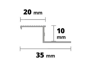 Obrázek 2 produktu Lišta schodová Z, hliník protiskluz, v: 10mm, š: 35mm, d: 2,5m
