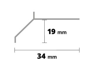 Obrázek 3 produktu Lišta balkonová hliník, v: 19mm, š: 34mm, d: 2,5m