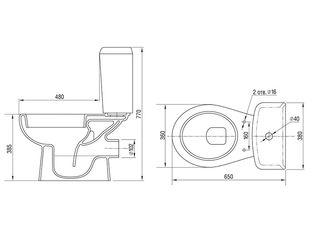 Obrázek 1 produktu Kombi WC Grand zadní rovný s úsp.arm., bez WC sedátka
