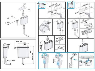 Obrázek 2 produktu Nádržka WC Faro, 6 / 9 litrů, start-stop, plast, bílá