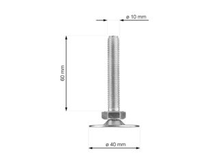 Obrázek 4 produktu Šroub stavěcí pr. 40mm, M10x60mm, protáčecí, pozinkovaný, 2 ks