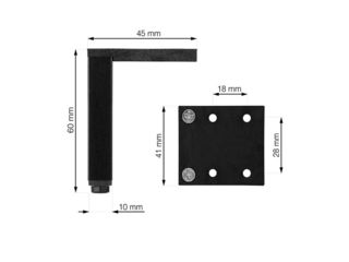 Obrázek 4 produktu Noha nábytková Laila 10x40mm, L-60mm, broušená eloxovaná černá