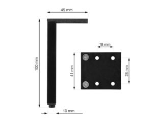 Obrázek 4 produktu Noha nábytková Laila 10x40mm, L-100mm, broušená eloxovaná černá