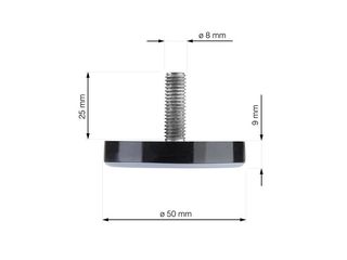 Obrázek 5 produktu Šroub stavěcí s PTFE základnou pr. 50mm, M8x25mm, světle šedý, 2 ks