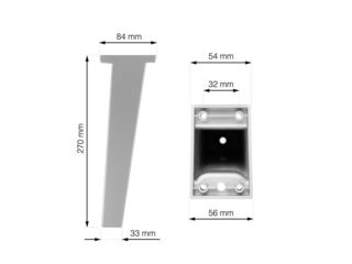 Obrázek 3 produktu Noha nábytková Techo L-270mm, aluminium