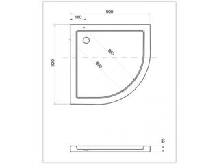 Obrázek 1 produktu Vanička sprchová Illinois 90x90x5,5 akrylátová R550