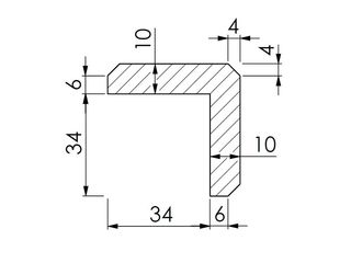 Obrázek 1 produktu Lišta rohová vnější smrk 34x34mm, délka 240cm, nastavovaná