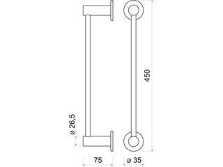 Obrázek 1 produktu Držák ručníků Smile 450 mm, leštěná nerez