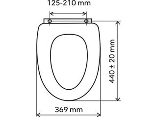 Obrázek 1 produktu WC sedátko soft close, duroplast, panty tvrzený plast, 369x440, bílé