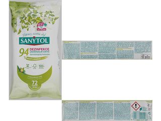 Obrázek 1 produktu Sanytol dezinfekční univerzální čistící utěrky, 94% rost. původu 72 ks